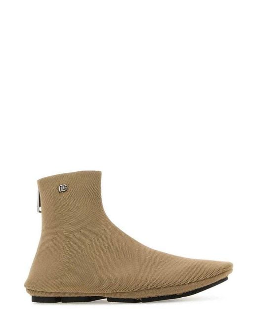 Dolce & Gabbana Brown Stretch Mesh Ankle Boots for men