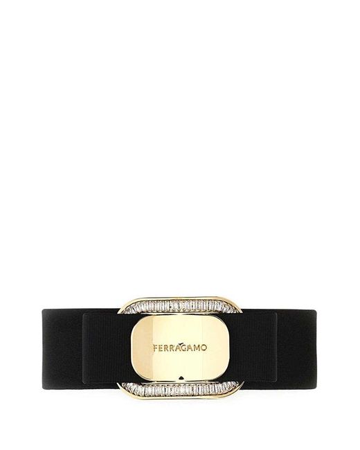 Ferragamo Salvatore Satin Hair Clip in Black | Lyst