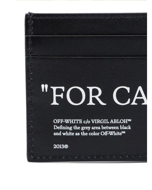 Off-White c/o Virgil Abloh Black Quote Motif Cardholder for men