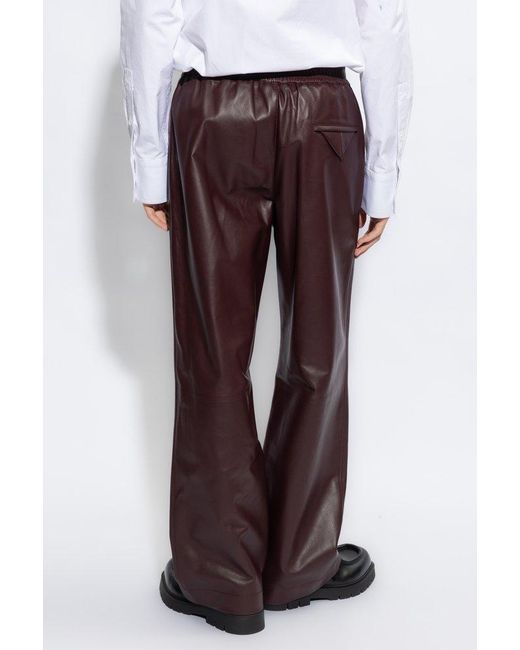 Bottega Leather Trousers in Purple for Men Lyst