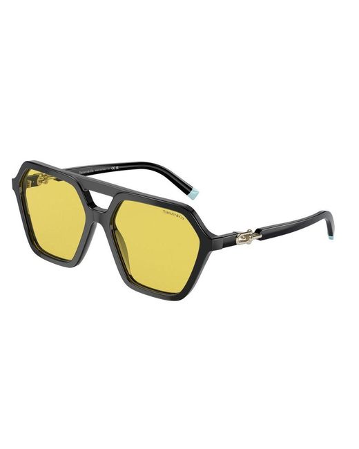 Tiffany & Co Yellow Hexagon Frame Sunglasses