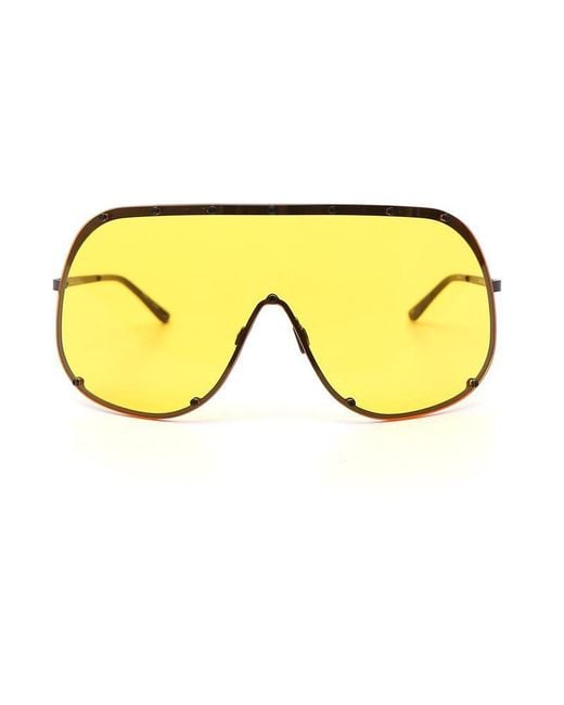 Rick Owens Yellow Larry Shield Sunglasses