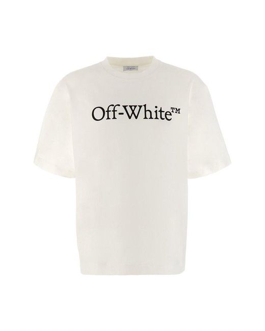 Off-White c/o Virgil Abloh Bookish Logo Printed Crewneck T-shirt in ...