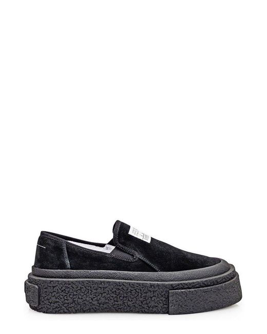 MM6 by Maison Martin Margiela Black Numbers Patch Slip-on Sneakers for men