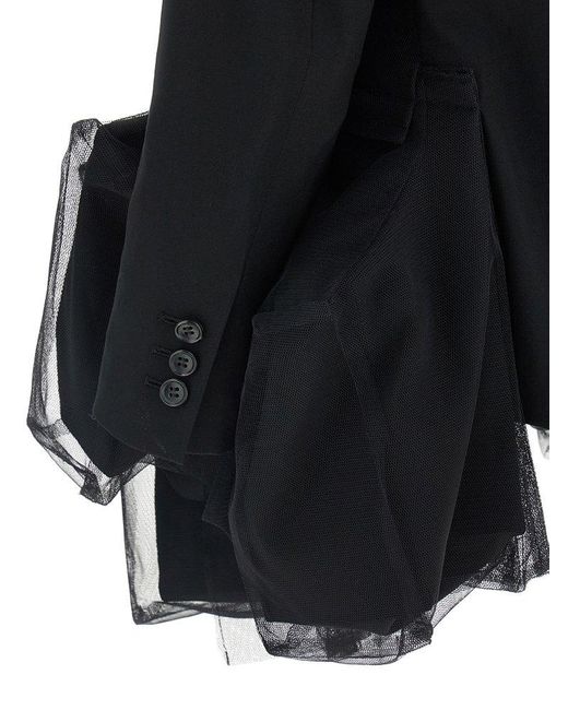 Comme des Garçons Black Single-Breasted Asymmetric Blazer