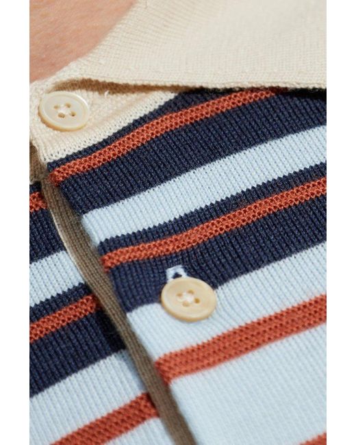 Paul Smith Gray Striped Pattern Polo for men