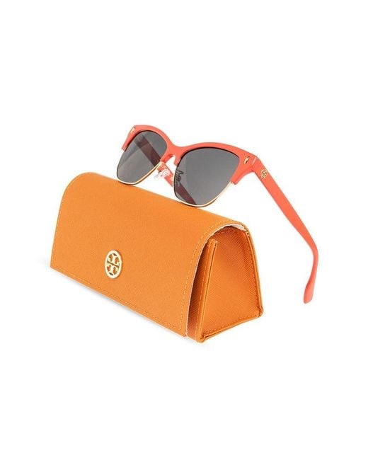 Tory Burch Red 'miller Clubmaster' Sunglasses,