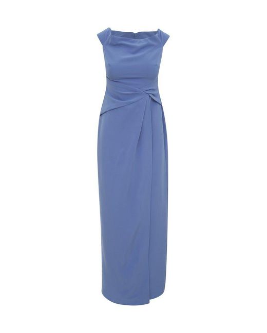 Lauren by Ralph Lauren Twist-detail Maxi Dress in Blue | Lyst