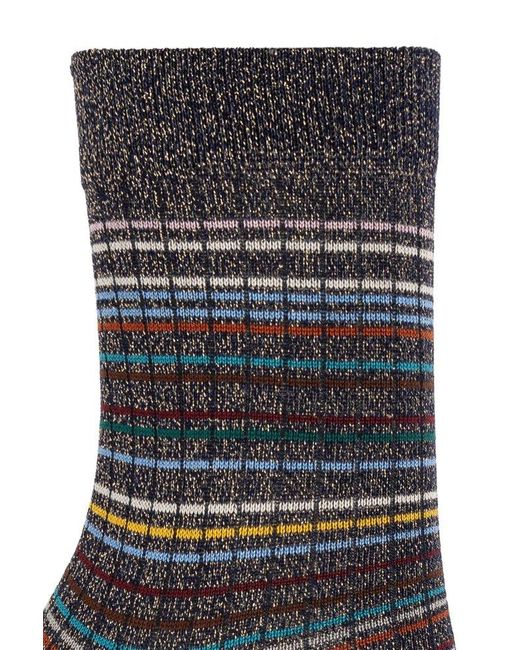 Paul Smith Black Three-Pack Of Cotton Socks With Lurex Thread