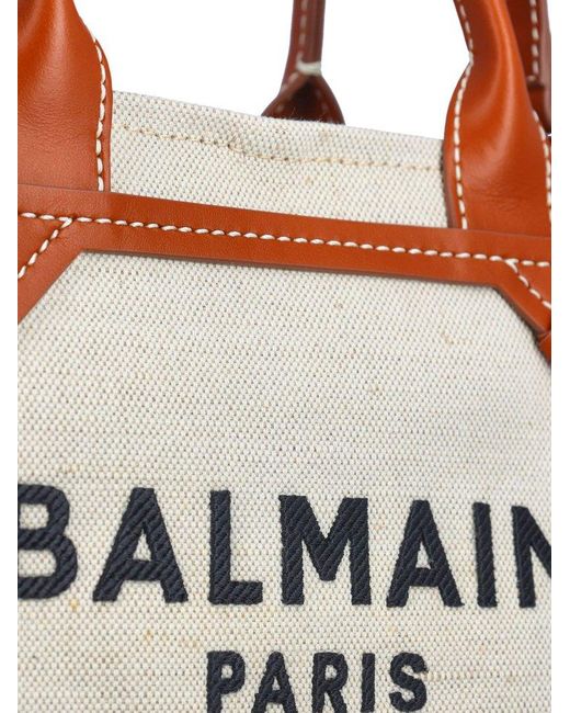 Balmain Metallic B-army Small Top Handle Bag