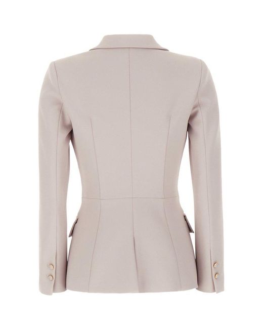 Elisabetta Franchi Natural Double-breasted Tailored Blazer
