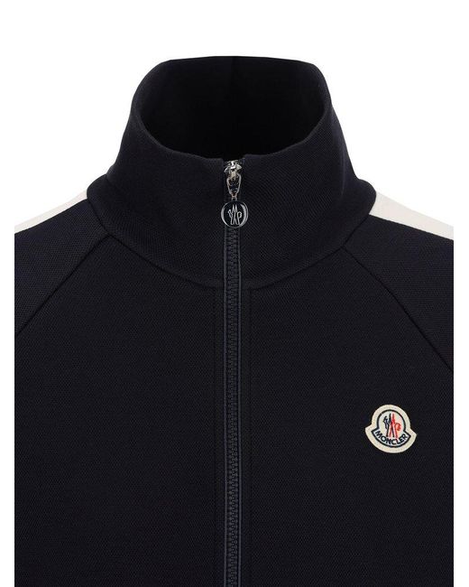 Moncler Logo Patch Zip-up Puffer Jacket in Black