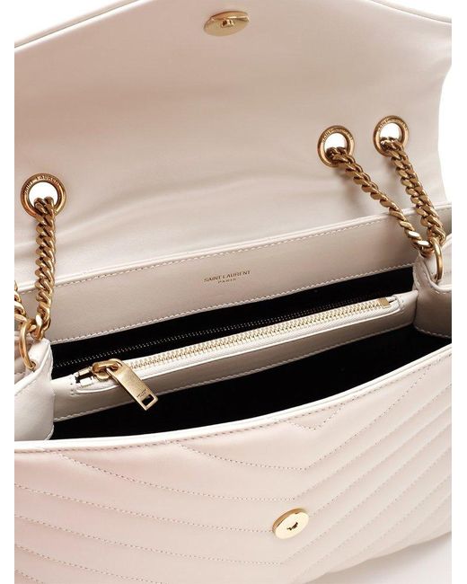 Saint Laurent White Loulou Medium Shoulder Bag
