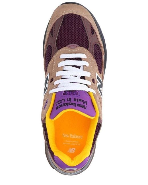 New Balance Brown 993 Lace-Up Sneakers for men