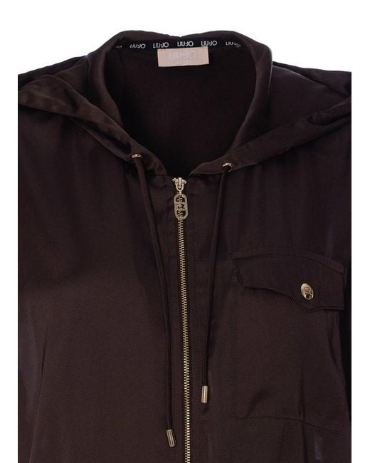 Liu Jo Black Short Sleeved Drawstring Jacket