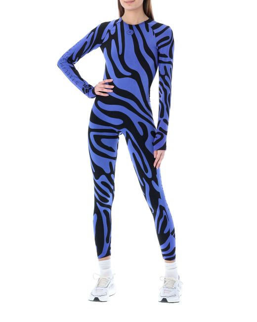 Adidas By Stella McCartney Blue X Wolford Open Back Jumpsuit