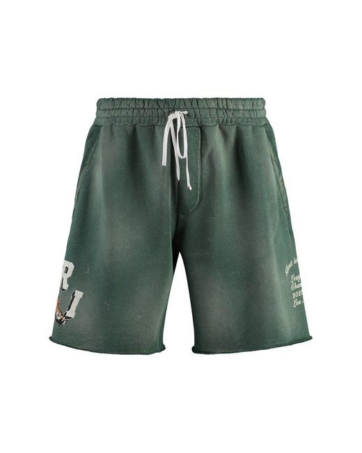 Amiri Green Cotton Bermuda Shorts for men