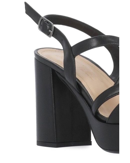 Julie Dee Black Strappy Platform Sandals