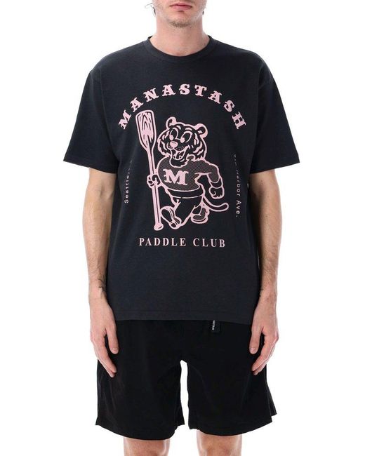 Manastash Black Paddle Club Graphic Tee for men