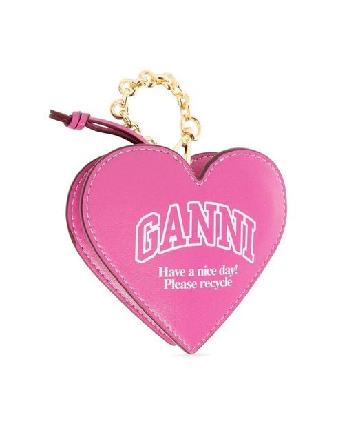 Ganni Pink Heart-Shaped Pouch