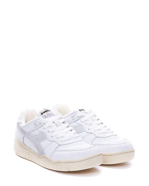 Diadora White B.560 Heritage Lace-up Sneakers for men