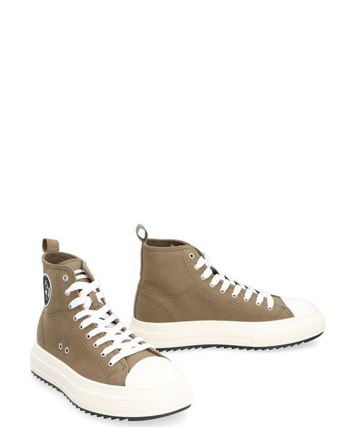 DSquared² Brown Logo Patch High-top Platform Sneakers for men