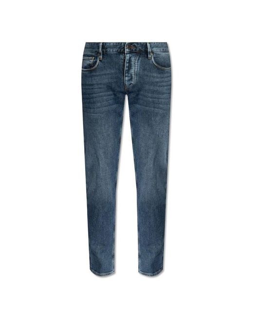 Emporio Armani Blue Jeans With Tapered Legs, for men
