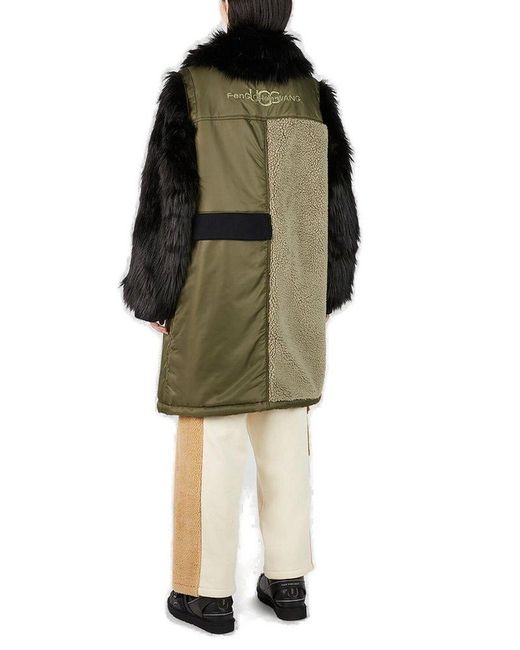 Ugg Green X Feng Chen Wang Faux Fur Sleeved Long Coat