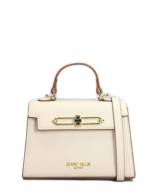 Marc Ellis Natural Iris M Logo Plaque Tote Bag