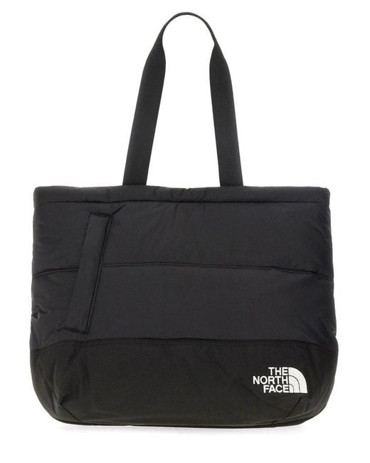 The North Face Black Nuptse Logo Embroidered Tote Bag