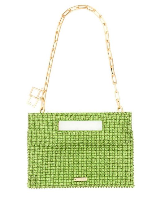 Cult Gaia Green Lucinda Nano Embellished Clutch Bag