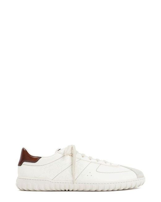 Berluti White Round Toe Lace-up Sneakers for men