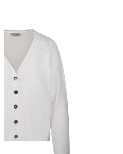 Be You White Buttoned Knit Cardigan