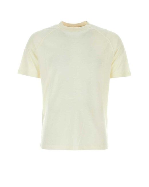 Zegna White Short Sleeved Crewneck T-shirt for men