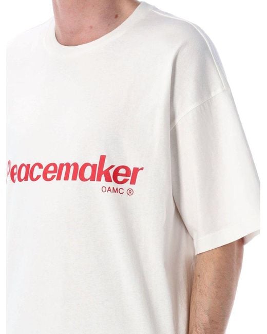 OAMC White Peacemaker Floral Printed Crewneck T-Shirt for men