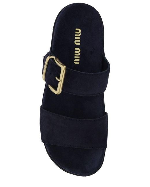 Miu Miu Black Slip-on Sandals