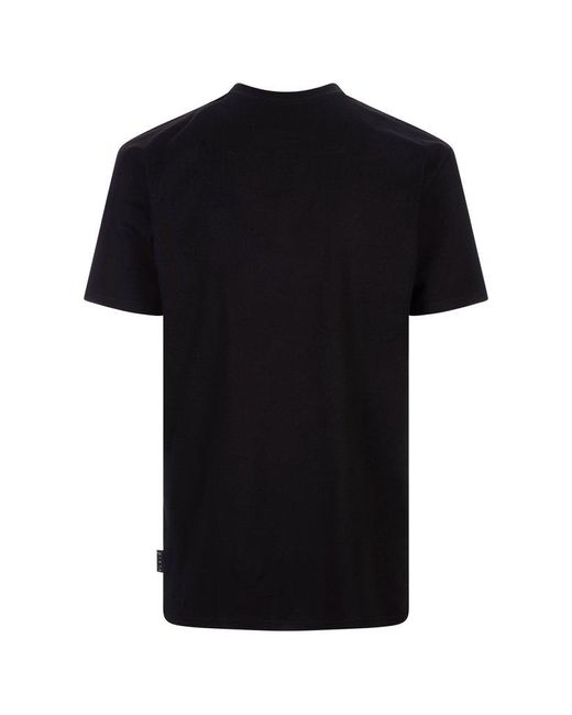 Philipp Plein Black T-Shirt With Embroidered Logo for men