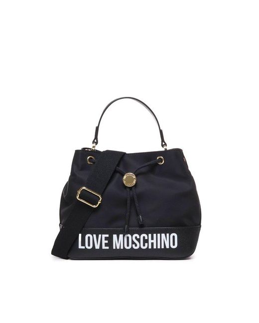 Love Moschino Black Logo Printed Tote Bag