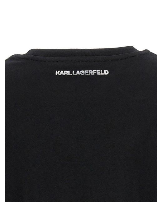 Karl Lagerfeld Black Ikonik 2,0 Glitter T-shirt