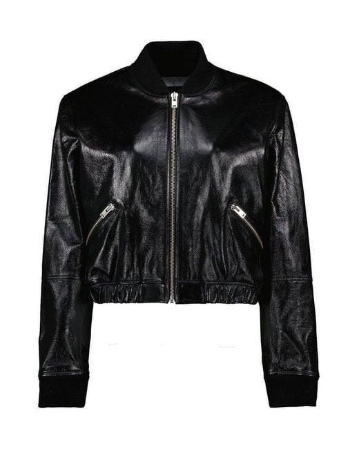 IRO Black Donovan Epaulette Leather Jacket