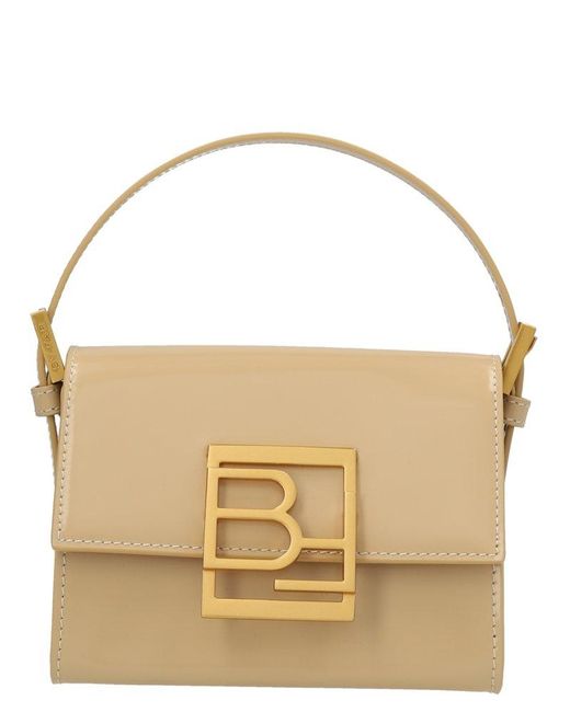 By Far Natural Fran Logo Plaque Top Handle Bag