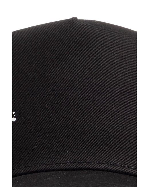 DSquared² Black Icon Logo-print Cotton Cap for men