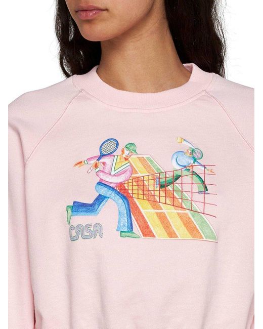 Casablancabrand Pink Crayon Tennis Players Sweatshirt