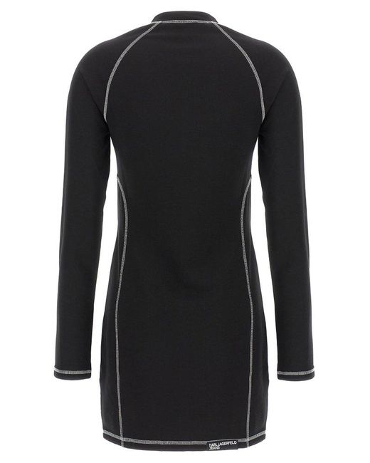 Karl Lagerfeld Black Logo Dress Dresses