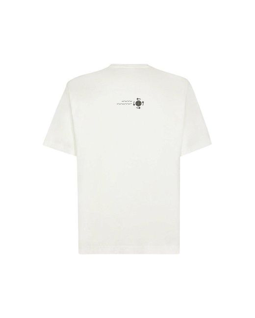 Dolce & Gabbana White T Shirt With Embroidery And Prints for men