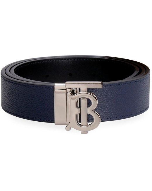 Burberry Tb Logo Plaque Belt in Blue for Men | Lyst
