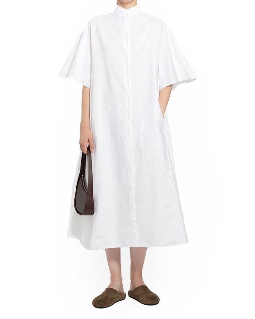 The Row White Short-sleeved Shirt Dress
