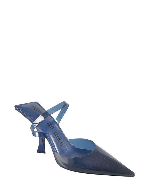 The Attico Blue Pointed Toe Slip-on Mules