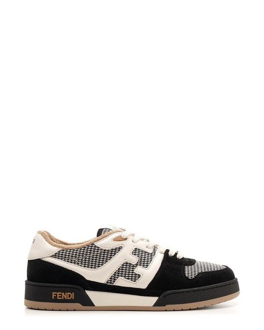 Fendi Black Match Mixed Low-top Sneaker for men