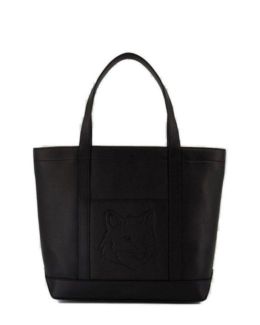 Maison Kitsuné Black Fox Head Medium Tote Bag